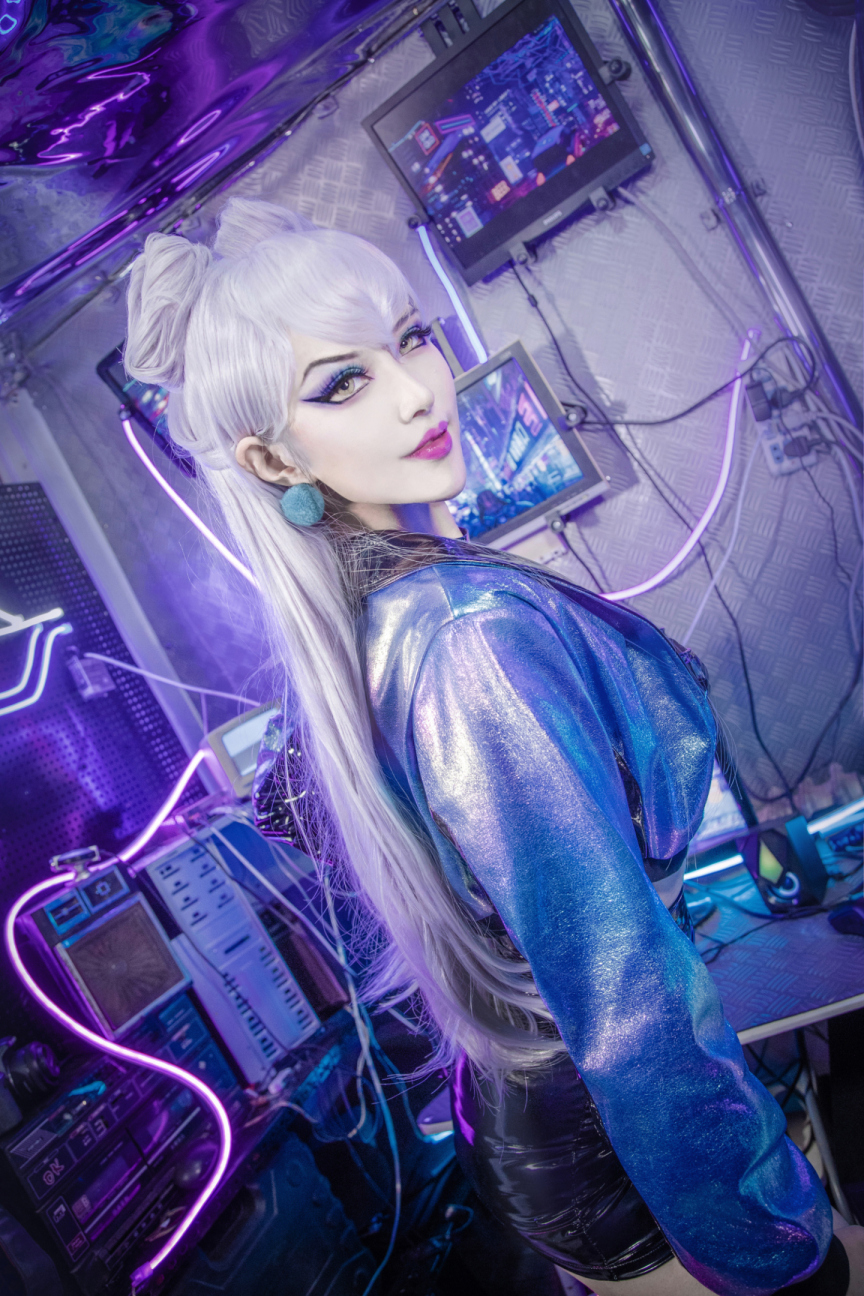 英雄联盟 寡妇制造者伊芙琳cosplay 最新最热Cosplay旗袍丝袜诱惑美女古装套图