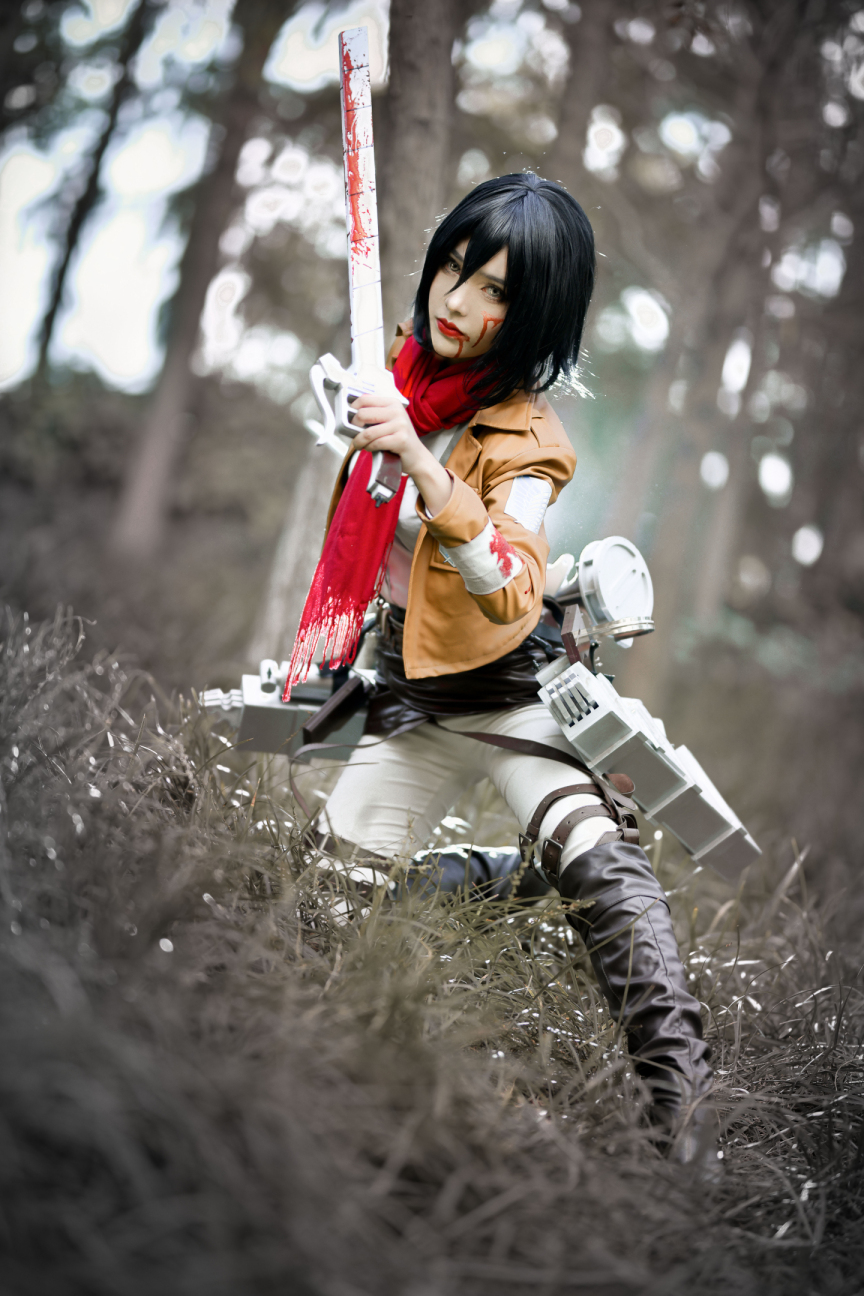 进击的巨人 三笠cosplay 最新最热Cosplay旗袍丝袜诱惑美女古装套图