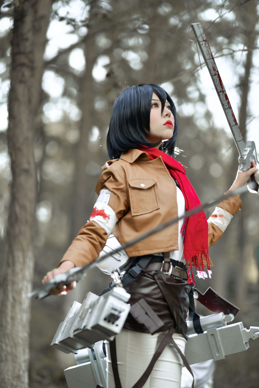 进击的巨人 三笠cosplay 最新最热Cosplay旗袍丝袜诱惑美女古装套图
